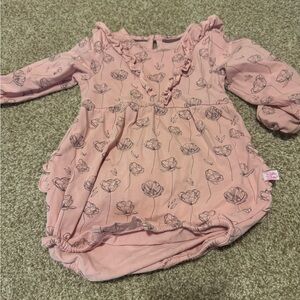 Ruffle Butts Pink Floral Kids Top
